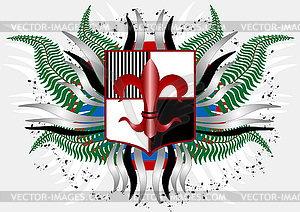 Герб с красной лилии - клипарт в векторе / векторное изображение