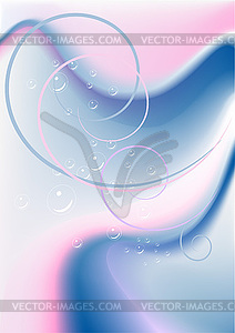 Colorful waves with air bubbles - vector image