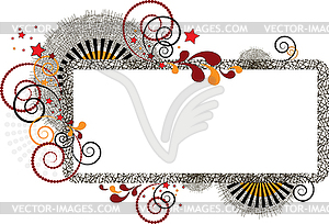 Abstract banner with the curves and star - vector clipart