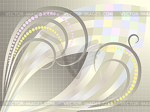 Abstract curves for silver plaid background - vector image