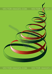 Abstract tree of curves on green background - vector clip art