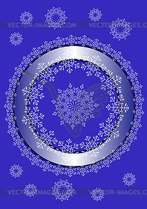 Border of snowflakes - vector image