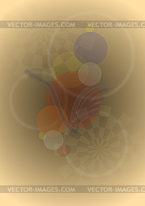 Abstract transparent balls and circle on beige backgr - vector image