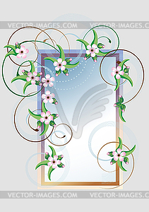 Frame with cherry blossom - vector clipart