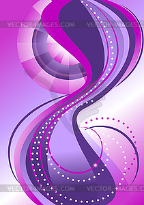 Bands of circles and waves on the background with purpl - vector image