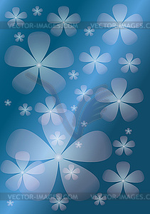 Abstract blue background with  transparent  flower - vector image