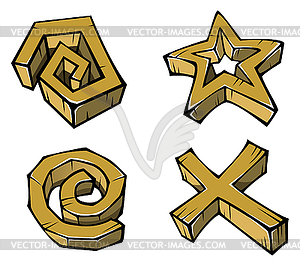 Geometrical stone figures - vector clipart