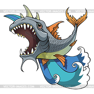 Рыба-монстр - изображение в векторе / векторный клипарт
