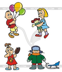 Children playing - vector clip art