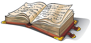 Ancient opened book  - vector clipart