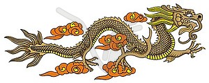 Flying Chinese dragon - vector clip art