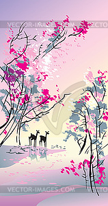 Four seasons - spring - royalty-free vector image