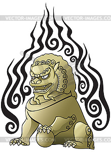Китайский лев - изображение в векторном формате