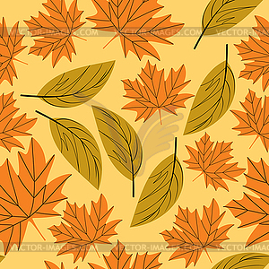 Leaves - seamless pattern - vector clipart