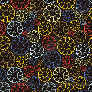 Decorative flowers - seamless pattern - vector clipart