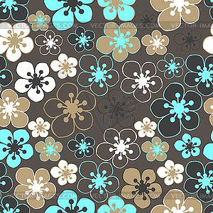 Flowers - seamless pattern - vector image