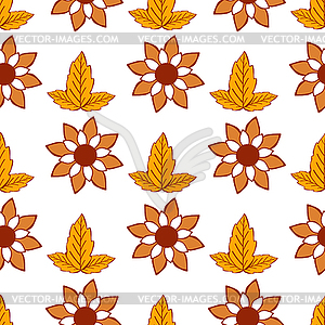 Flowers - seamless pattern - vector clipart