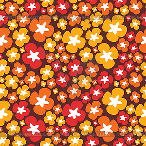 Flowers - seamless pattern - vector clipart