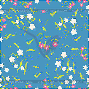 Flowers - seamless pattern - vector clip art