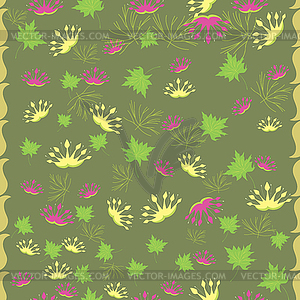 Flowers - seamless pattern - vector image