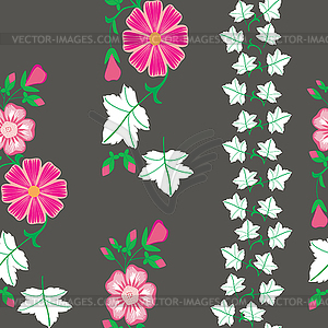 Flowers - seamless pattern - vector clip art