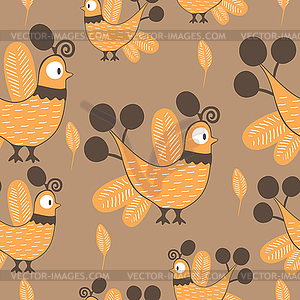 Bird - seamless pattern - vector clip art