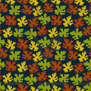 Colorful leaves - seamless pattern - vector clipart