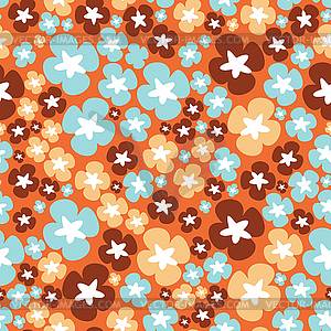 Colorful flowers - seamless pattern - vector clipart