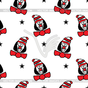 Clown - seamless pattern - vector clip art