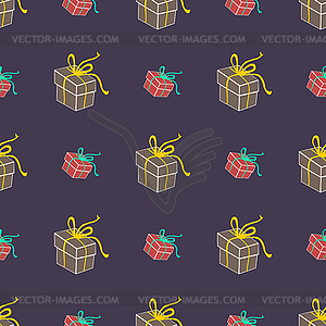 Gifts - seamless pattern - vector image
