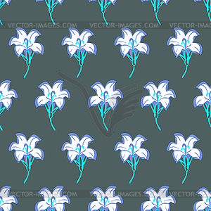 Colorful flowers - seamless pattern - royalty-free vector image