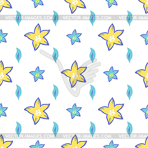 Colorful flowers - seamless pattern - vector clip art