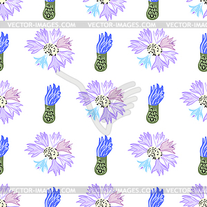 Flowers - seamless pattern - vector image
