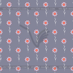 Flowers - seamless pattern - vector clipart