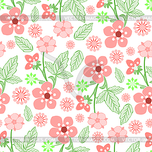 Floral - seamless pattern - vector image