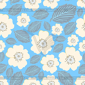 Floral - seamless pattern - vector clipart