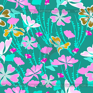 Floral - seamless pattern - vector clipart