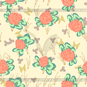 Floral - seamless pattern - stock vector clipart