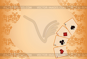 Gambling poker background with seamless pattern - vector EPS clipart