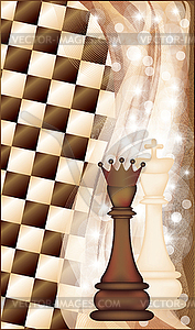 Chess background with queen - vector image