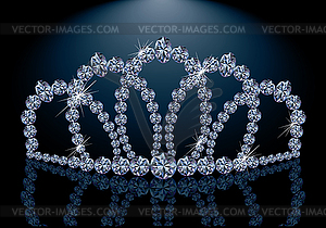 Pretty diamond princess diadem - color vector clipart