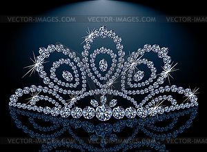 Diamond Diadem feminine wedding  - vector image