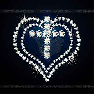 Precious cross and heart. - royalty-free vector image