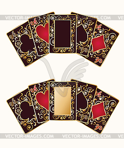 Two banners Black Poker Card - vector clipart