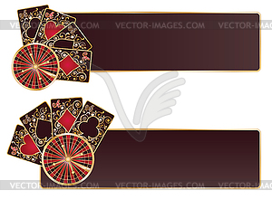 Black Poker Card banners, - vector image