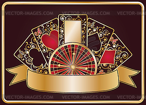 Elegant poker banner - vector image