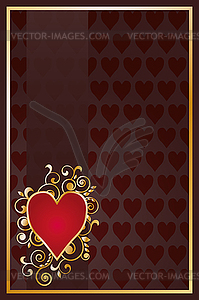 Poker hearts card - vector image