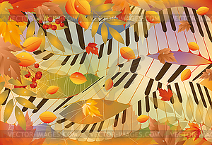 Musical autumn banner. illustration  - vector clipart