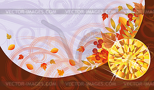 Autumn banner with topaz - vector clip art