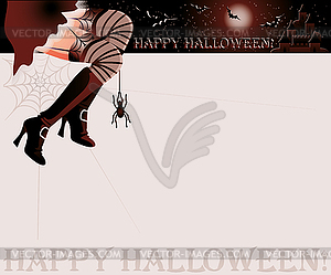 Happy halloween magic card - vector clip art